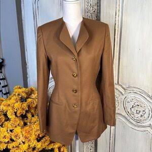 Vintage Banrie 100% Wool Classic Brown Button-Up Blazer
